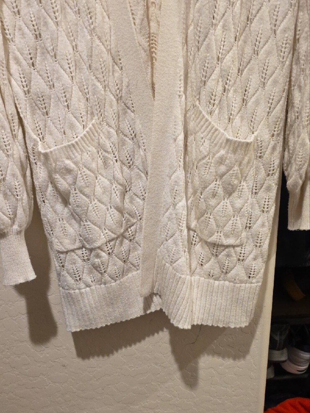a new day Cream Open-Front Knit Cardigan with Pockets - Picture 4 of 5